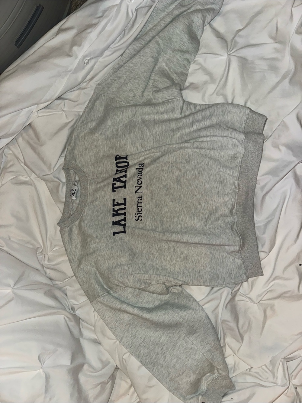 Princess Polly Light Gray 'Lake Tahoe Sierra Nevada' Crewneck Sweatshirt
